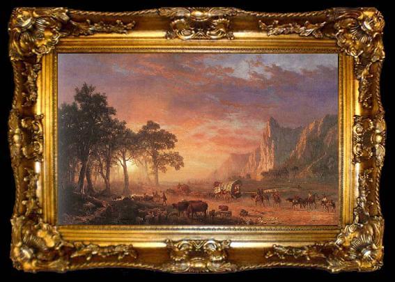 framed  Albert Bierstadt Oregon Trail,, ta009-2